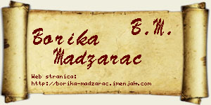 Borika Madžarac vizit kartica